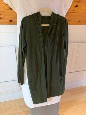 Cyrus Olive Hooded Open Cardigan